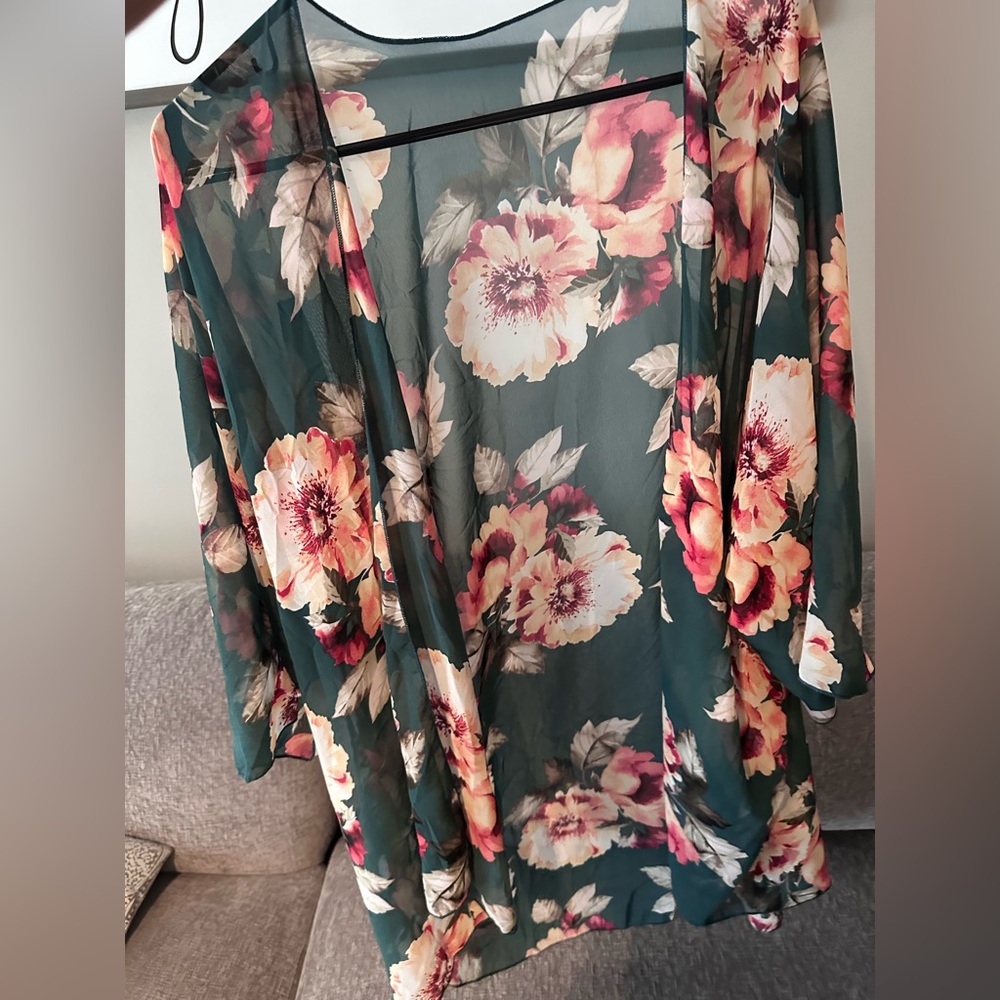 Floral Sheer Kimono Cardigan
